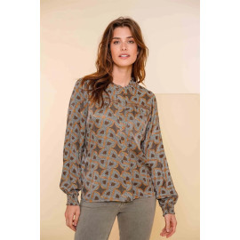 Blouse imprimée camel GEISHA