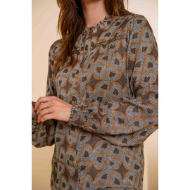 Blouse imprimée camel GEISHA