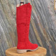 Botte rouge aspect daim