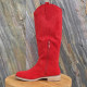 Botte rouge aspect daim