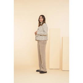 Pantalon rayé beige GEISHA