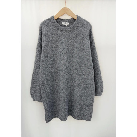 Robe pull gris chiné