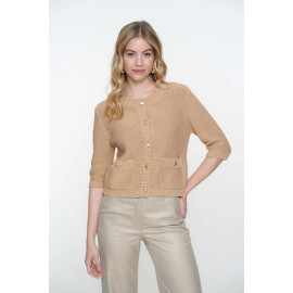 Cardigan beige doré GEISHA